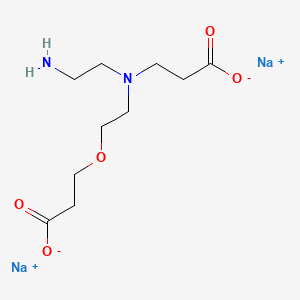 molecular formula C10H18N2Na2O5 B1235945 beta-Alanine, N-(2-aminoethyl)-N-(2-(2-carboxyethoxy)ethyl)-, N-coco acyl derivs., disodium salts CAS No. 68411-57-4