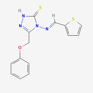 molecular formula C14H12N4OS2 B1235951 5-(苯氧甲基)-4-((2-噻吩亚甲基)氨基)-4H-1,2,4-三唑-3-硫醇 