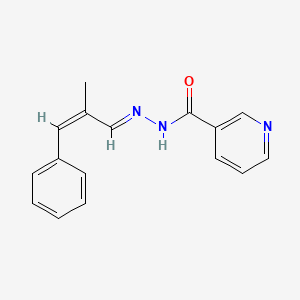 molecular formula C16H15N3O B1235952 N'-[(1E,2Z)-2-methyl-3-phenylprop-2-en-1-ylidene]pyridine-3-carbohydrazide 