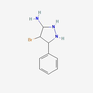 molecular formula C9H12BrN3 B12359552 4-Bromo-5-phenylpyrazolidin-3-amine 