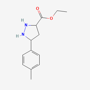 molecular formula C13H18N2O2 B12359570 Ethyl 5-(4-methylphenyl)pyrazolidine-3-carboxylate 