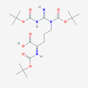 molecular formula C21H38N4O8 B12359597 (S)-5-(1,3-Bis(tert-butoxycarbonyl)guanidino)-2-((tert-butoxycarbonyl)amino)pentanoic acid 