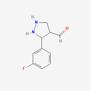 molecular formula C10H11FN2O B12359659 1H-Pyrazole-4-carboxaldehyde, 3-(3-fluorophenyl)- 