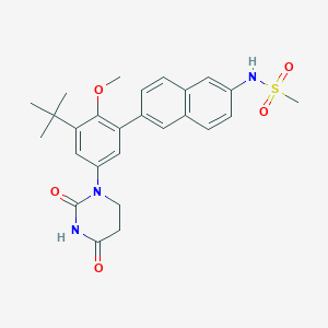 N-[6-[3-tert-butyl-5-(2,4-dioxo-1,3-diazinan-1-yl)-2-methoxyphenyl]naphthalen-2-yl]methanesulfonamide