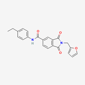 molecular formula C22H18N2O4 B1235973 N-(4-ethylphenyl)-2-(2-furanylmethyl)-1,3-dioxo-5-isoindolecarboxamide 