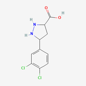 molecular formula C10H10Cl2N2O2 B12359780 5-(3,4-Dichlorophenyl)pyrazolidine-3-carboxylic acid 