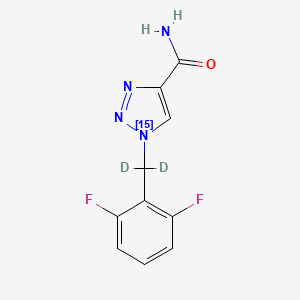 molecular formula C10H8F2N4O B12359851 1-[dideuterio-(2,6-difluorophenyl)methyl](115N)triazole-4-carboxamide 