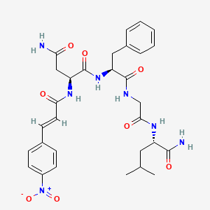 molecular formula C30H37N7O8 B12359922 (2S)-N-[(2S)-1-[[2-[[(2S)-1-amino-4-methyl-1-oxopentan-2-yl]amino]-2-oxoethyl]amino]-1-oxo-3-phenylpropan-2-yl]-2-[[(E)-3-(4-nitrophenyl)prop-2-enoyl]amino]butanediamide 