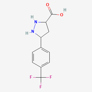 molecular formula C11H11F3N2O2 B12359923 5-[4-(Trifluoromethyl)phenyl]pyrazolidine-3-carboxylic acid 