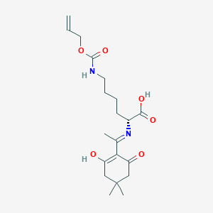 molecular formula C20H30N2O6 B12359952 (2R)-2-[1-(2-hydroxy-4,4-dimethyl-6-oxocyclohexen-1-yl)ethylideneamino]-6-(prop-2-enoxycarbonylamino)hexanoic acid 