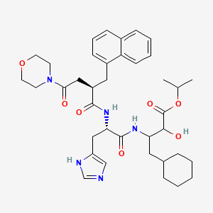 molecular formula C38H51N5O7 B1236002 Isopropyl 3-(N-(2-(1-naphthylmethyl)-3-(morpholinocarbonyl)propionyl)-L-histidyl)amino-4-cyclohexyl-2-hydroxybutyrate CAS No. 128053-53-2