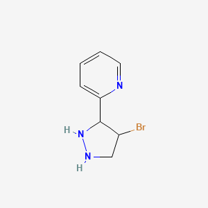 molecular formula C8H10BrN3 B12360082 2-(4-Bromopyrazolidin-3-yl)pyridine 