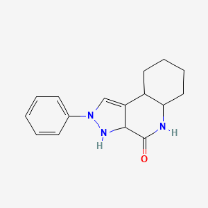 molecular formula C16H19N3O B12360087 2-phenyl-3a,5,5a,6,7,8,9,9a-octahydro-3H-pyrazolo[3,4-c]quinolin-4-one 