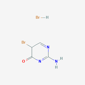 molecular formula C4H5Br2N3O B12360130 2-amino-5-bromo-5H-pyrimidin-4-one;hydrobromide 