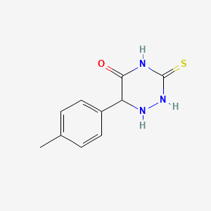 molecular formula C10H11N3OS B12360151 6-(4-Methylphenyl)-3-sulfanylidene-1,2,4-triazinan-5-one 