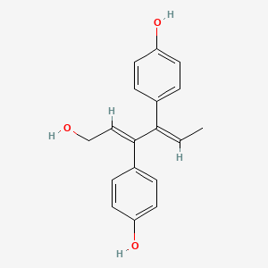 molecular formula C18H18O3 B1236022 Phenol, 4,4'-(1-ethylidene-2-(2-hydroxyethylidene)-1,2-ethanediyl)bis- CAS No. 62080-78-8