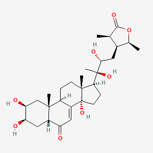 molecular formula C29H44O8 B12360234 (3R,4S,5S)-4-[(2R,3R)-2,3-dihydroxy-3-[(2S,3R,5R,9R,10R,13R,14S,17S)-2,3,14-trihydroxy-10,13-dimethyl-6-oxo-2,3,4,5,9,11,12,15,16,17-decahydro-1H-cyclopenta[a]phenanthren-17-yl]butyl]-3,5-dimethyloxolan-2-one 