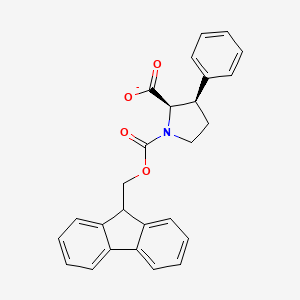 molecular formula C26H22NO4- B12360236 (2R,3R)-1-(9H-fluoren-9-ylmethoxycarbonyl)-3-phenylpyrrolidine-2-carboxylate 