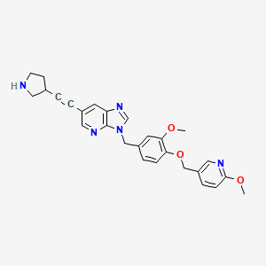 3-[[3-methoxy-4-[(6-methoxypyridin-3-yl)methoxy]phenyl]methyl]-6-(2-pyrrolidin-3-ylethynyl)imidazo[4,5-b]pyridine