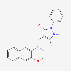 molecular formula C24H23N3O2 B1236029 1-Phenyl-2,3-dimethyl-4-naphthalanmorpholinomethylpyrazolin-5-one CAS No. 61517-79-1