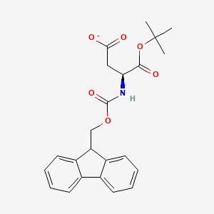 molecular formula C23H24NO6- B12360292 L-Aspartic acid, N-[(9H-fluoren-9-ylmethoxy)carbonyl]-, 1-(1,1-dimethylethyl) ester 