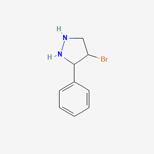 molecular formula C9H11BrN2 B12360316 4-Bromo-3-phenylpyrazolidine 