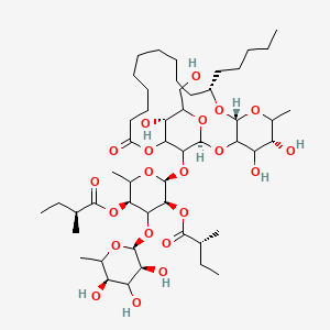 [(3S,5S,6S)-2-methyl-5-[(2R)-2-methylbutanoyl]oxy-6-[[(1S,5R,8R,10S,23R)-4,5,23-trihydroxy-24-(hydroxymethyl)-6-methyl-20-oxo-10-pentyl-2,7,9,21,25-pentaoxatricyclo[20.3.1.03,8]hexacosan-26-yl]oxy]-4-[(2S,3S,5R)-3,4,5-trihydroxy-6-methyloxan-2-yl]oxyoxan-3-yl] (2S)-2-methylbutanoate
