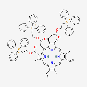 2-[(17S,18S)-12-ethenyl-7-ethyl-3,8,13,17-tetramethyl-20-[2-oxo-2-(2-triphenylphosphaniumylethoxy)ethyl]-18-[3-oxo-3-(2-triphenylphosphaniumylethoxy)propyl]-17,18,21,23-tetrahydroporphyrin-2-carbonyl]oxyethyl-triphenylphosphanium