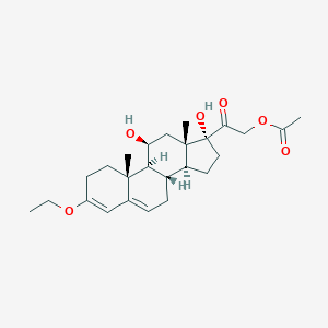 molecular formula C25H36O6 B123604 (11|A)-21-(Acetyloxy)-3-ethoxy-11,17-dihydroxy-pregna-3,5-dien-20-one CAS No. 56736-68-6