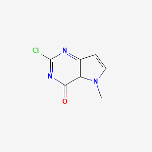 molecular formula C7H6ClN3O B12360463 2-chloro-5-methyl-4aH-pyrrolo[3,2-d]pyrimidin-4-one 