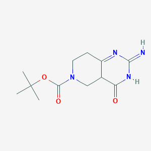 molecular formula C12H18N4O3 B12360505 Pyrido[4,3-d]pyrimidine-6(4H)-carboxylic acid, 2-amino-3,5,7,8-tetrahydro-4-oxo-, 1,1-dimethylethyl ester 