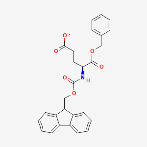 molecular formula C27H24NO6- B12360545 L-Glutamic acid, N-[(9H-fluoren-9-ylmethoxy)carbonyl]-, 1-(phenylmethyl) ester 