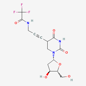 molecular formula C14H16F3N3O6 B12360623 2,2,2-trifluoro-N-[3-[1-[(2R,4S,5R)-4-hydroxy-5-(hydroxymethyl)oxolan-2-yl]-2,4-dioxo-1,3-diazinan-5-yl]prop-2-ynyl]acetamide 