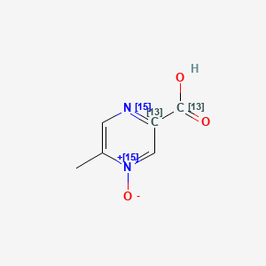 molecular formula C6H6N2O3 B12360645 5-methyl-4-oxido(213C,1,4-15N2)pyrazin-4-ium-2-carboxylic acid 