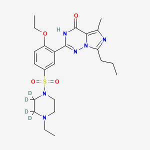 molecular formula C23H32N6O4S B12360651 2-[2-ethoxy-5-(2,2,3,3-tetradeuterio-4-ethylpiperazin-1-yl)sulfonylphenyl]-5-methyl-7-propyl-3H-imidazo[5,1-f][1,2,4]triazin-4-one 