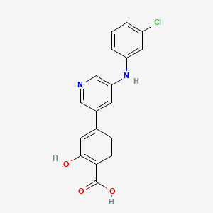 4-[5-(3-Chloroanilino)pyridin-3-yl]-2-hydroxybenzoic acid