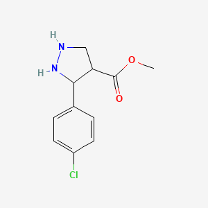 molecular formula C11H13ClN2O2 B12360676 Methyl 3-(4-chlorophenyl)pyrazolidine-4-carboxylate 