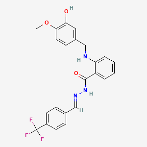 2-[(3-hydroxy-4-methoxyphenyl)methylamino]-N-[(E)-[4-(trifluoromethyl)phenyl]methylideneamino]benzamide