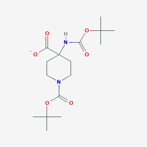 1-[(2-Methylpropan-2-yl)oxycarbonyl]-4-[(2-methylpropan-2-yl)oxycarbonylamino]piperidine-4-carboxylate