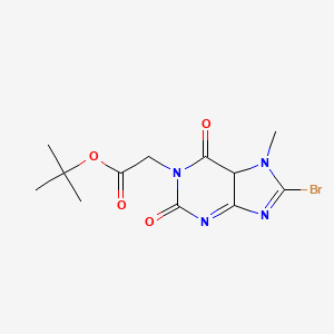 molecular formula C12H15BrN4O4 B12360773 1H-Purine-1-acetic acid, 8-bromo-2,3,6,7-tetrahydro-7-methyl-2,6-dioxo-, 1,1-dimethylethyl ester 