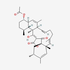 molecular formula C36H48O6 B12360935 [(1S,3R,6R,7E,11E,13R,16S,17S,20S,21R,22S,23Z)-23-hydroxy-3,4,6,8,12,14,20,22-octamethyl-25,27-dioxo-26-oxapentacyclo[22.2.1.01,6.013,22.016,21]heptacosa-4,7,11,14,23-pentaen-17-yl] acetate 