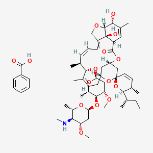 benzoic acid;(1'R,2R,3S,4'S,6S,8'R,10'Z,12'S,13'S,14'Z,20'R,21'R,24'S)-2-[(2S)-butan-2-yl]-21',24'-dihydroxy-12'-[(2R,4S,5S,6S)-4-methoxy-5-[(2S,4S,5S,6S)-4-methoxy-6-methyl-5-(methylamino)oxan-2-yl]oxy-6-methyloxan-2-yl]oxy-3,11',13',22'-tetramethylspiro[2,3-dihydropyran-6,6'-3,7,19-trioxatetracyclo[15.6.1.14,8.020,24]pentacosa-10,14,16,22-tetraene]-2'-one