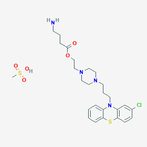 molecular formula C26H37ClN4O5S2 B12360944 2-[4-[3-(2-chlorophenothiazin-10-yl)propyl]piperazin-1-yl]ethyl 4-aminobutanoate;methanesulfonic acid 