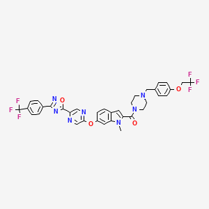 (6-((5-(3-(4-(trifluoromethyl)phenyl)-1,2,4-oxadiazol-5-yl)pyrazin-2-yl)oxy)1-methyl-1H-indol-2-yl)(4-(4-(2,2,2-trifluoroethoxy)benzyl)piperazin-1-yl)methanone