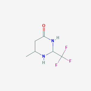 molecular formula C6H9F3N2O B12360992 6-Methyl-2-(trifluoromethyl)-1,3-diazinan-4-one 