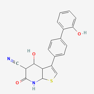 4-hydroxy-3-[4-(2-hydroxyphenyl)phenyl]-6-oxo-4,5,7,7a-tetrahydro-3aH-thieno[2,3-b]pyridine-5-carbonitrile