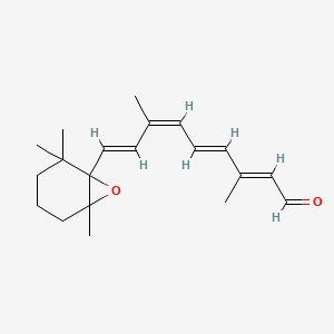 molecular formula C20H28O2 B1236110 (2E,4E,6Z,8E)-3,7-Dimethyl-9-(2,2,6-trimethyl-7-oxabicyclo[4.1.0]heptan-1-yl)nona-2,4,6,8-tetraenal CAS No. 739-13-9