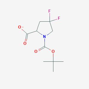 molecular formula C10H14F2NO4- B12361115 1,2-Pyrrolidinedicarboxylic acid, 4,4-difluoro-, 1-(1,1-dimethylethyl) ester 