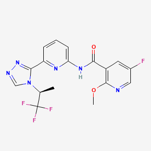 5-fluoro-2-methoxy-N-[6-[4-[(2S)-1,1,1-trifluoropropan-2-yl]-1,2,4-triazol-3-yl]pyridin-2-yl]pyridine-3-carboxamide