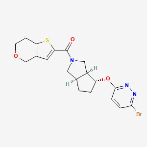 molecular formula C19H20BrN3O3S B12361144 [(3aS,4R,6aR)-4-(6-bromopyridazin-3-yl)oxy-3,3a,4,5,6,6a-hexahydro-1H-cyclopenta[c]pyrrol-2-yl]-(6,7-dihydro-4H-thieno[3,2-c]pyran-2-yl)methanone 